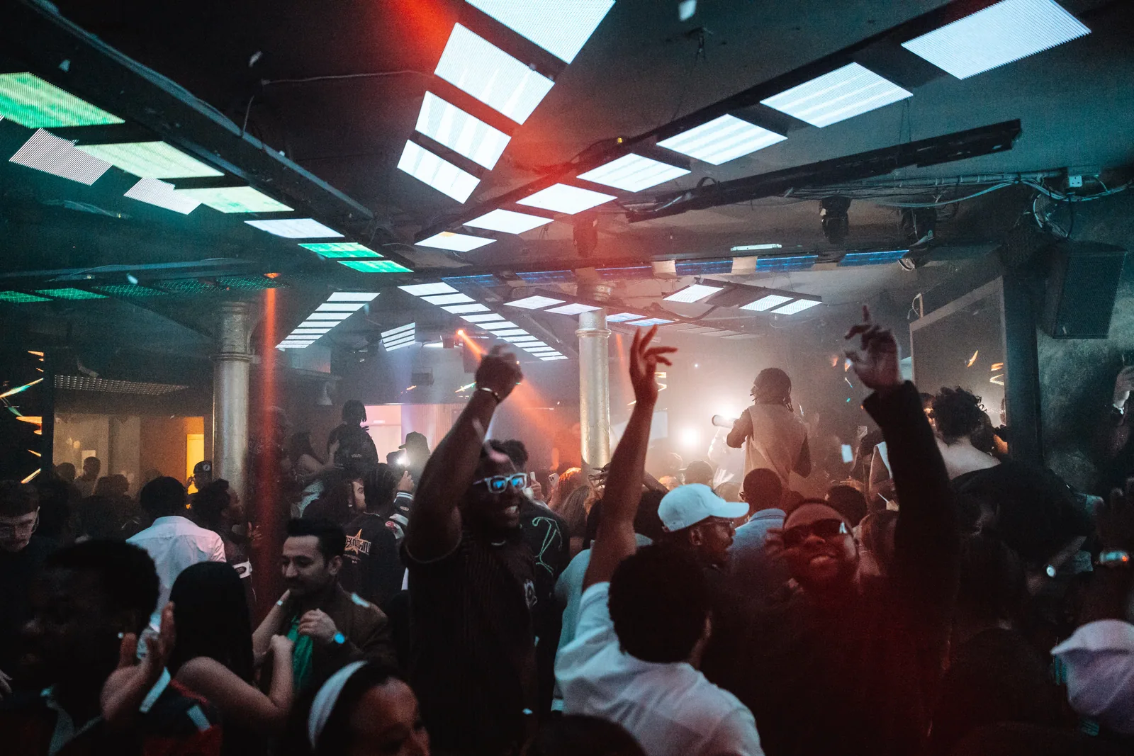 The Runway dance floor beneath the venue lights